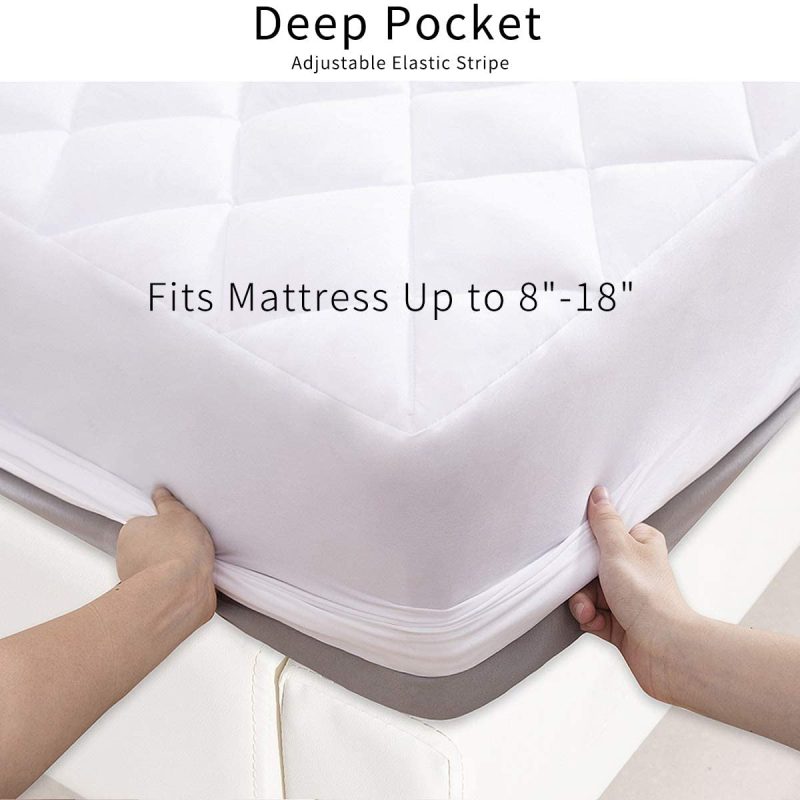 Bedding |  Ecomozz Twin Mattress Pad Stretches Up To 8-21Inch Smooth Elastic Pocket(Without Noise) Premium Snow Alternative Fiber Fill Protection Pad Bedding Bedding