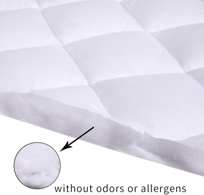 Bedding |  Ecomozz Twin Mattress Pad Stretches Up To 8-21Inch Smooth Elastic Pocket(Without Noise) Premium Snow Alternative Fiber Fill Protection Pad Bedding Bedding