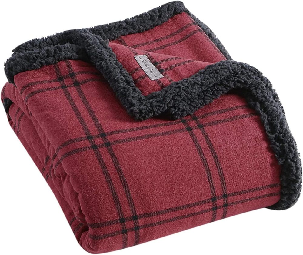 Bedding |  Eddie Bauer Home Plush Sherpa Fleece Throw Soft & Cozy Reversible Blanket, Ideal For Travel, Camping, & Home Bedding Bedding