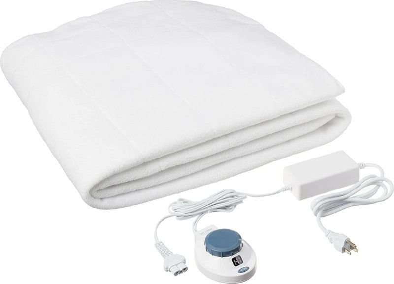 Bedding |  Eddie Bauer | Signature Fleece Quilted Plaid Electric Heated Mattress Pad With Safe & Warm Low-Voltage Technology, Twin, White Bedding Bedding