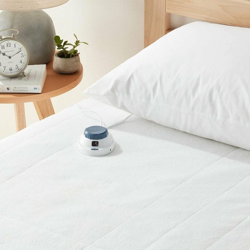 Bedding |  Eddie Bauer | Signature Fleece Quilted Plaid Electric Heated Mattress Pad With Safe & Warm Low-Voltage Technology, Twin, White Bedding Bedding