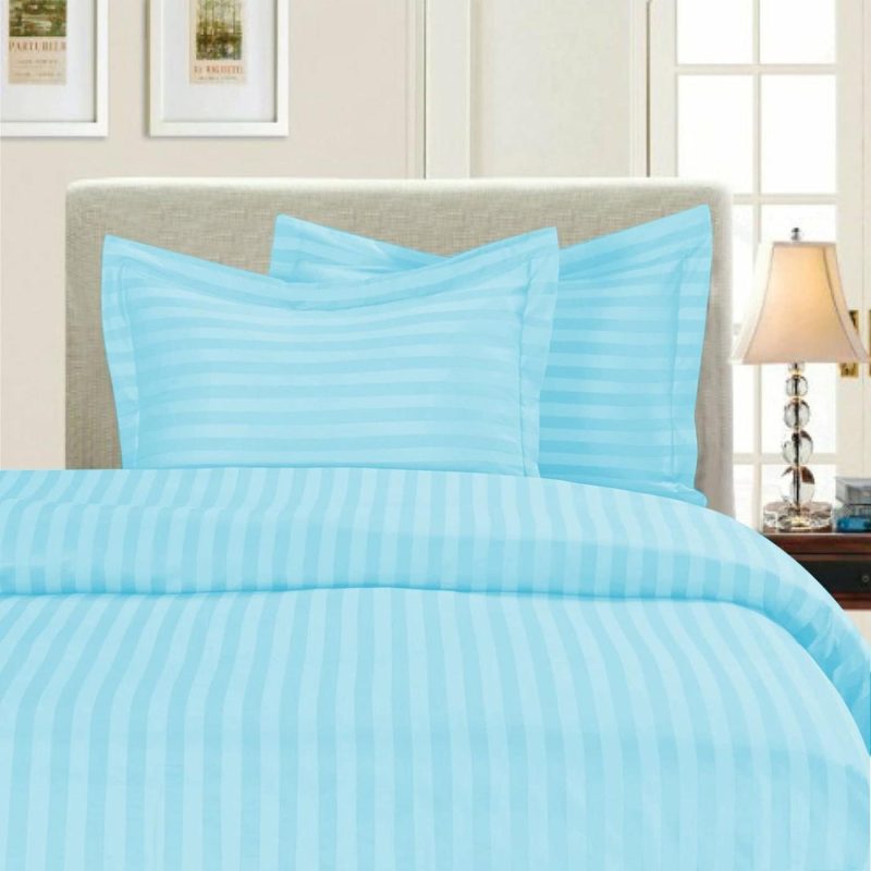 Bedding |  Elegant Comfort Best, Softest, 3-Piece Duvet Cover Sets! – 1500 Thread Count Egyptian Quality Luxurious Wrinkle Resistant 3-Piece Damask Stripe Duvet Cover Set Bedding Aqua Blue