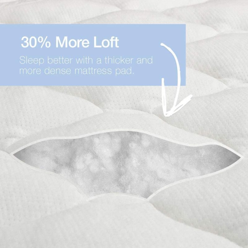 Bedding |  Eluxurysupply Double Thick Rayon Bamboo Mattress Topper With Fitted Skirt – Extra Plush Cooling Bamboo Mattress Pad – Hypoallergenic Down Alternative Fill – California King Bedding Bedding