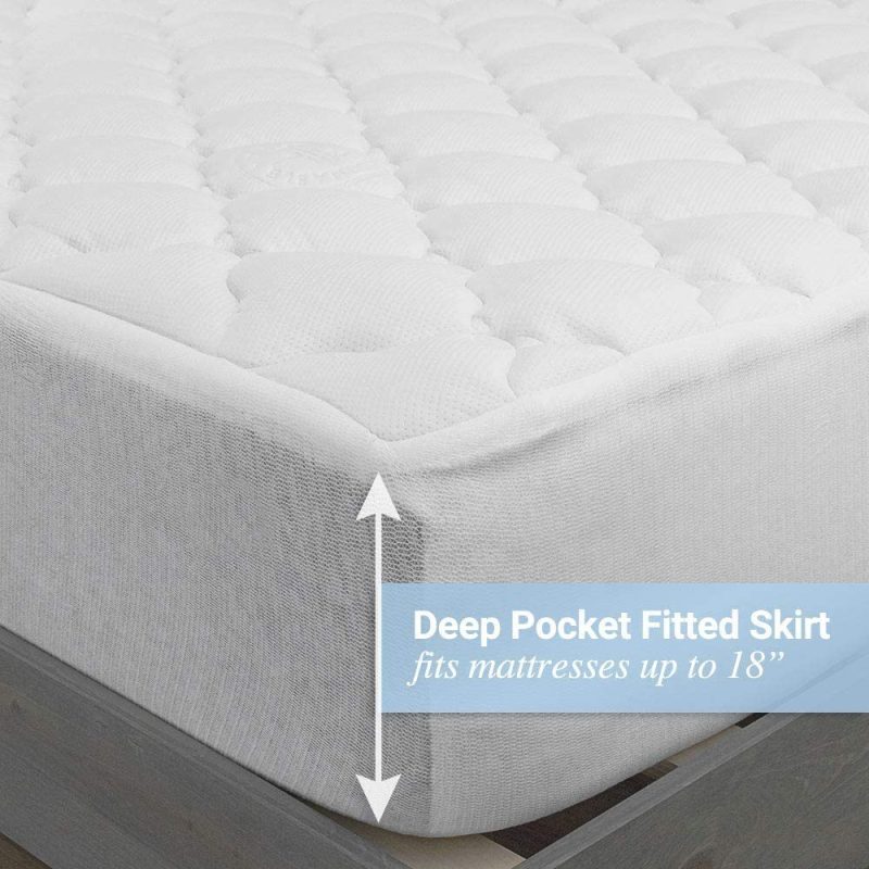 Bedding |  Eluxurysupply Double Thick Rayon Bamboo Mattress Topper With Fitted Skirt – Extra Plush Cooling Bamboo Mattress Pad – Hypoallergenic Down Alternative Fill – California King Bedding Bedding