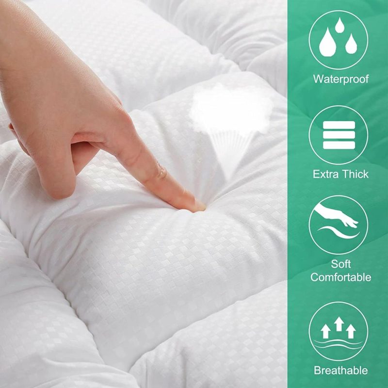 Bedding |  Extra Thick Waterproof Mattress Pad Twin Size Mattress Protector Bed Cover 8-21" Deep Pocket Cooling Quilted Fitted Pillow Top Mattress Topper Bedding Bedding