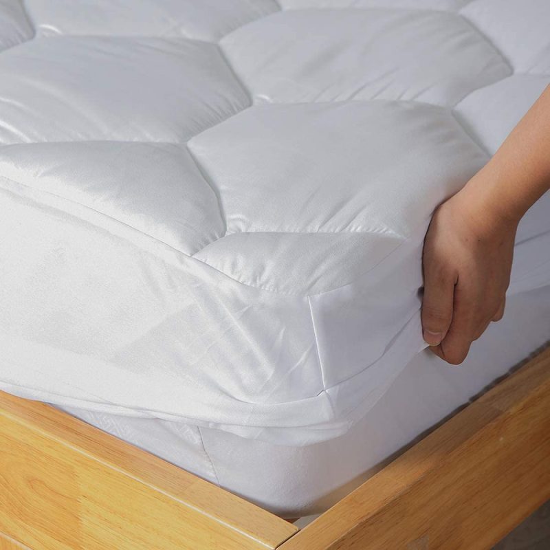 Bedding |  Full Mattress Pad, 8-21" Deep Pocket Protector Ultra Soft Quilted Fitted Topper Cover Fit For Dorm Home Hotel -White Bedding Bedding