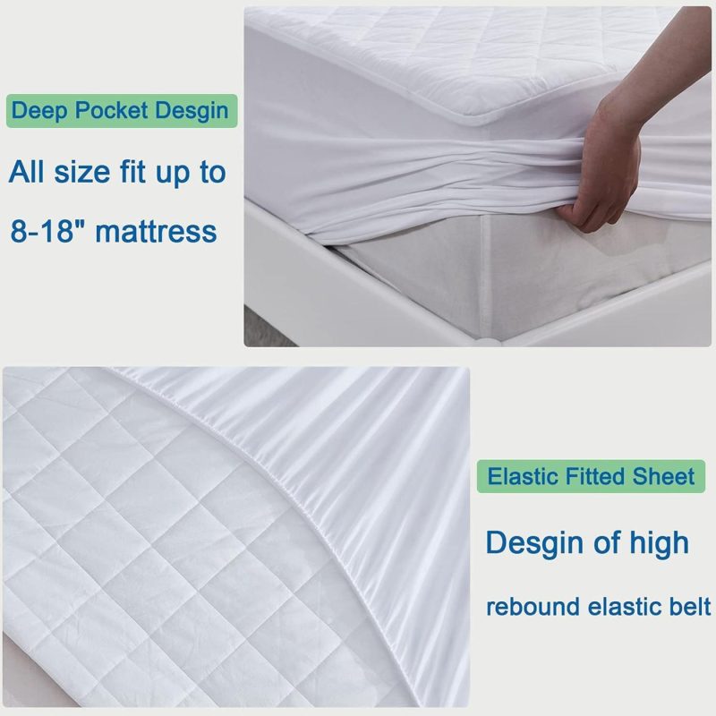 Bedding |  Gehannah California King Mattress Pad 100% Waterproof Mattress Protector, Ultra Soft Noiseless Mattress Cover, Breathable Cooling Mattress Topper With 8-18" Deep Pocket Bedding Bedding