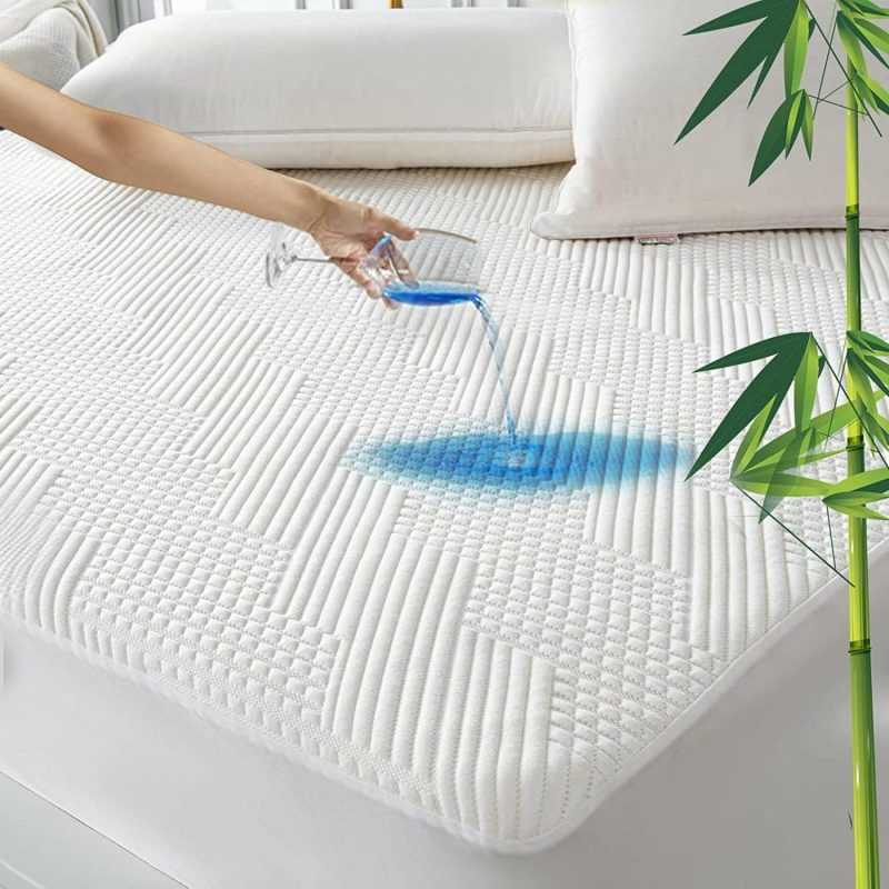 Bedding |  Grt Bamboo Cooling Waterproof Mattress Protector Twin Size – 3D Air Fiber Mattress Cover Breathable Ultra Soft, Mattress Pad Noiseless Fits Up To 19” Deep Mattress Washable Bedding Bamboo