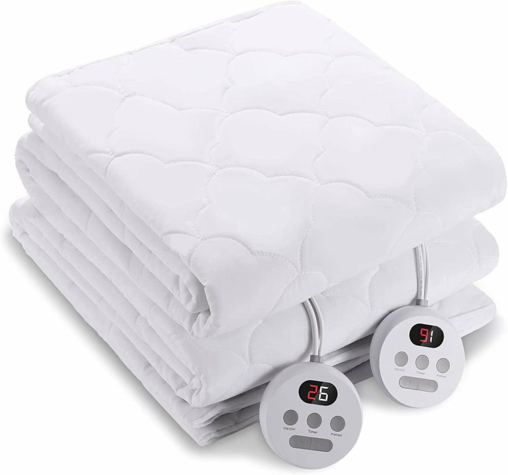 Bedding |  Heated Mattress Pad Queen Size 60"X80" Cover Comfort Soft Cloud Pattern With Dual Controllers, 10 Heating Levels & 10 Hours Timer Auto Shut Off, Electric Bed Warmer Pad Up To 15" Deep Pocket Bedding Bedding