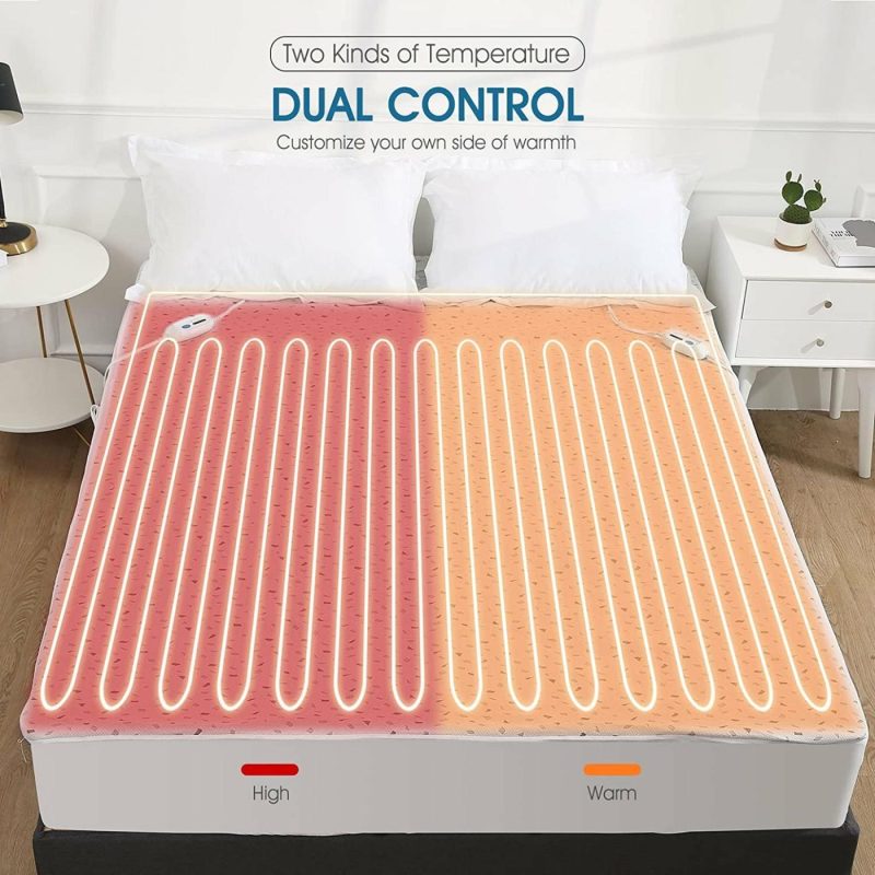 Bedding |  Heated Mattress Pad Queen Size 60"X80", Electric Underblanket Mattress Cover Bed Warmer Fit Up To 15" Deep Pocket, Dual Control With 4 Heat Settings, Auto Off & Fast Heating & Machine Washable Bedding Bedding