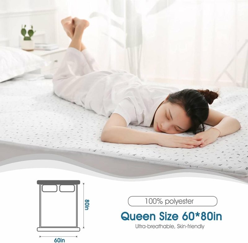 Bedding |  Heated Mattress Pad Queen Size 60"X80", Electric Underblanket Mattress Cover Bed Warmer Fit Up To 15" Deep Pocket, Dual Control With 4 Heat Settings, Auto Off & Fast Heating & Machine Washable Bedding Bedding