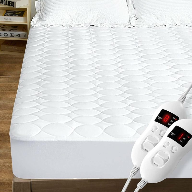 Bedding |  Heated Mattress Pad Queen Water-Resistant Electric Mattress Pad Bed Topper Stretches Up 8-21" Deep Pocket Bedding Bedding