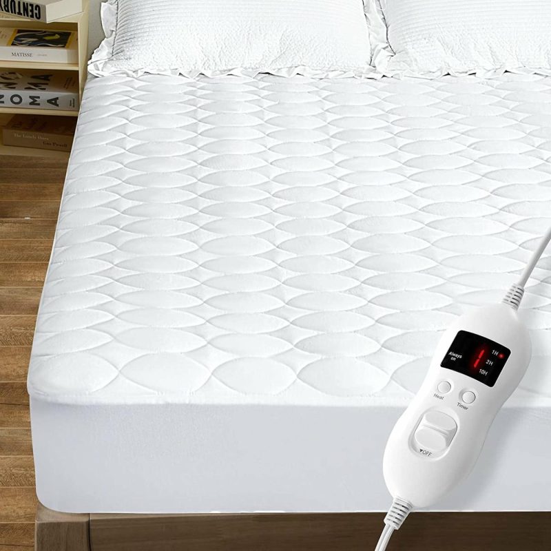 Bedding |  Heated Mattress Pad Queen Water-Resistant Electric Mattress Pad Bed Topper Stretches Up 8-21" Deep Pocket Bedding Bedding