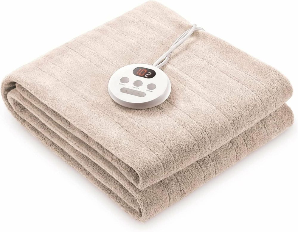 Bedding |  Heated Mattress Pad Twin Size Comfort Coral Fleece 10 Heating Levels & Auto Shut Off, Electric Bed Warmer Pad With Controllers, Up To 15" Deep Pocket, Machine Washable Bedding Bedding