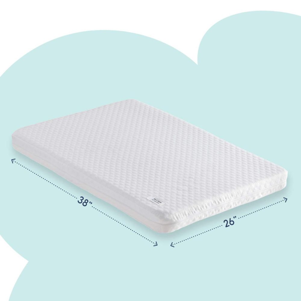 Bedding |  Hiccapop Pack And Play Mattress Pad [Dual Sided] W/Firm Side (For Babies) & Soft Memory Foam Side (For Toddlers) Bedding [Spare Cover] for Dual-sided Playard Mattress