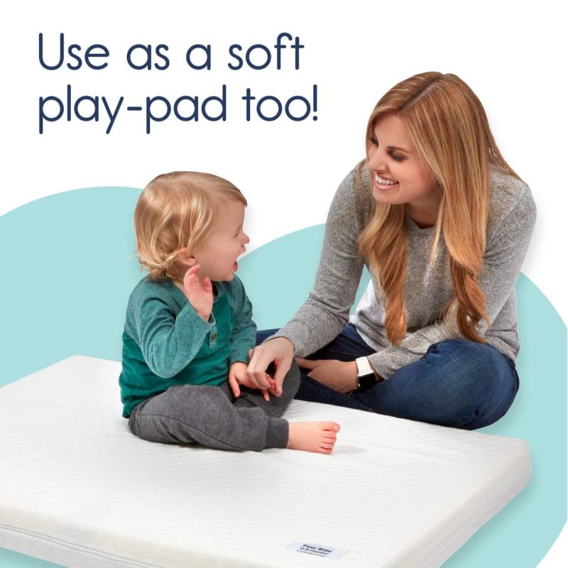 Bedding |  Hiccapop Pack And Play Mattress Pad [Dual Sided] W/Firm Side (For Babies) & Soft Memory Foam Side (For Toddlers) Bedding [Spare Cover] for Dual-sided Playard Mattress