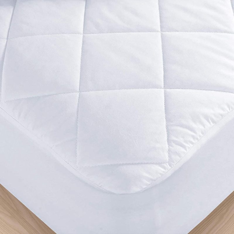 Bedding |  Home Elements Alternative Quilted Fitted, Waterproof Cotton Cover Mattress Pad Topper, Full, White Bedding Bedding