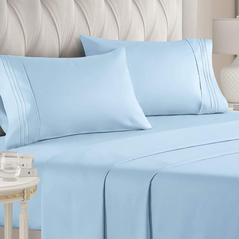 Bedding |  Hotel Luxury Bed Sheets – Extra Soft Sheets – Deep Pockets – Easy Fit – Breathable & Cooling Sheets – Bed Sheets Home Decor & Cleaning Bedding