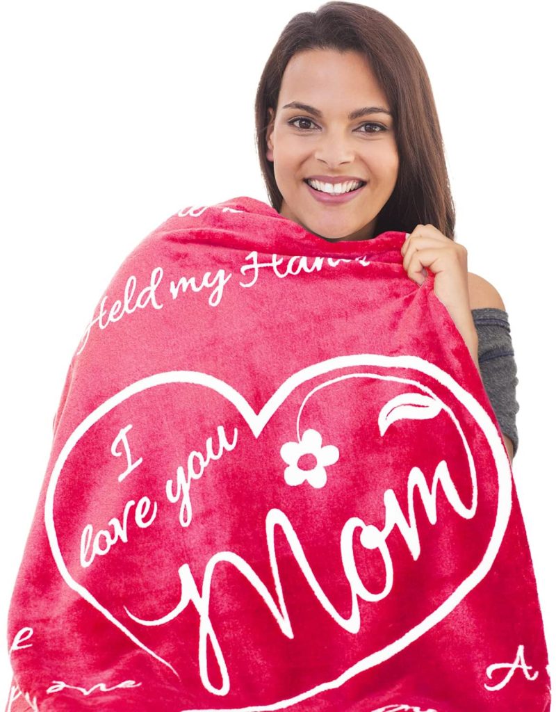 Bedding |  I Love You Mom Gift Blanket – Gifts For Mom – Birthday Gifts For – Unique Mom Gifts From Daughter Or Son For Her Birthday, Mothers Day, Or Christmas – Super Soft Throw 50" X 65" (Purple) Bedding Bedding