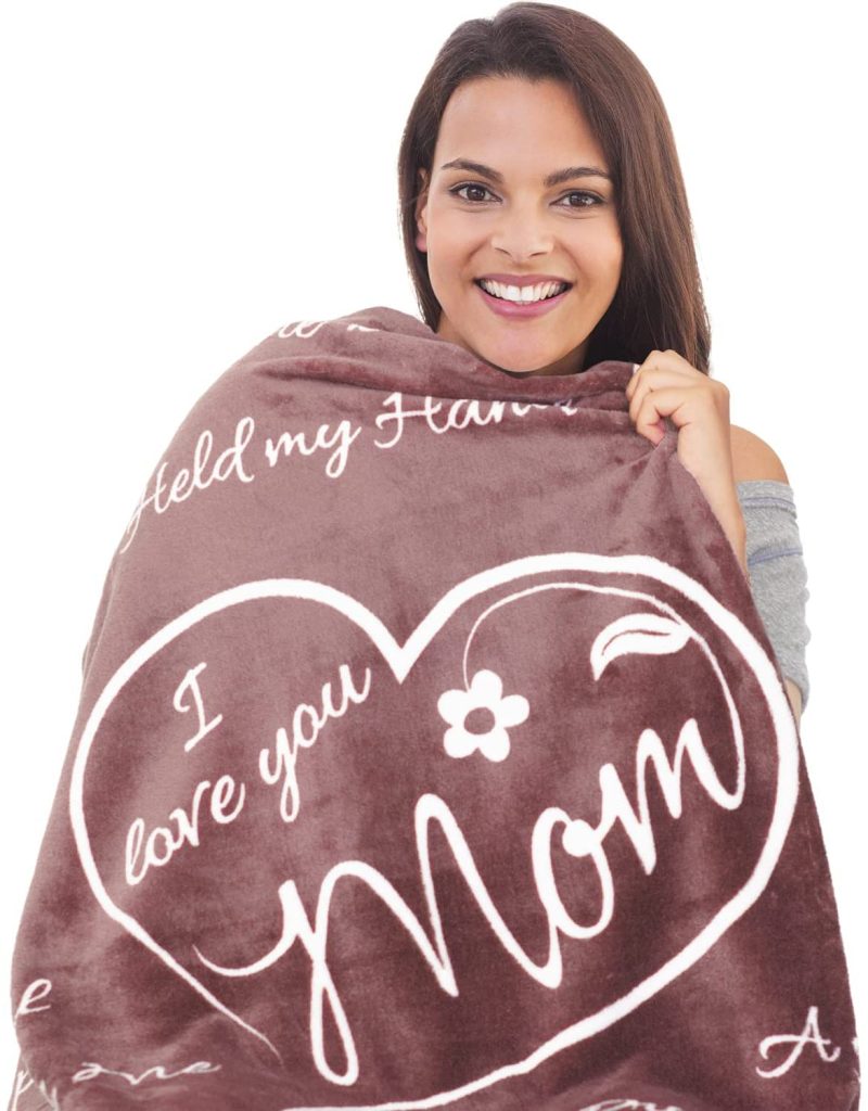 Bedding |  I Love You Mom Gift Blanket – Gifts For Mom – Birthday Gifts For – Unique Mom Gifts From Daughter Or Son For Her Birthday, Mothers Day, Or Christmas – Super Soft Throw 50" X 65" (Purple) Bedding Bedding