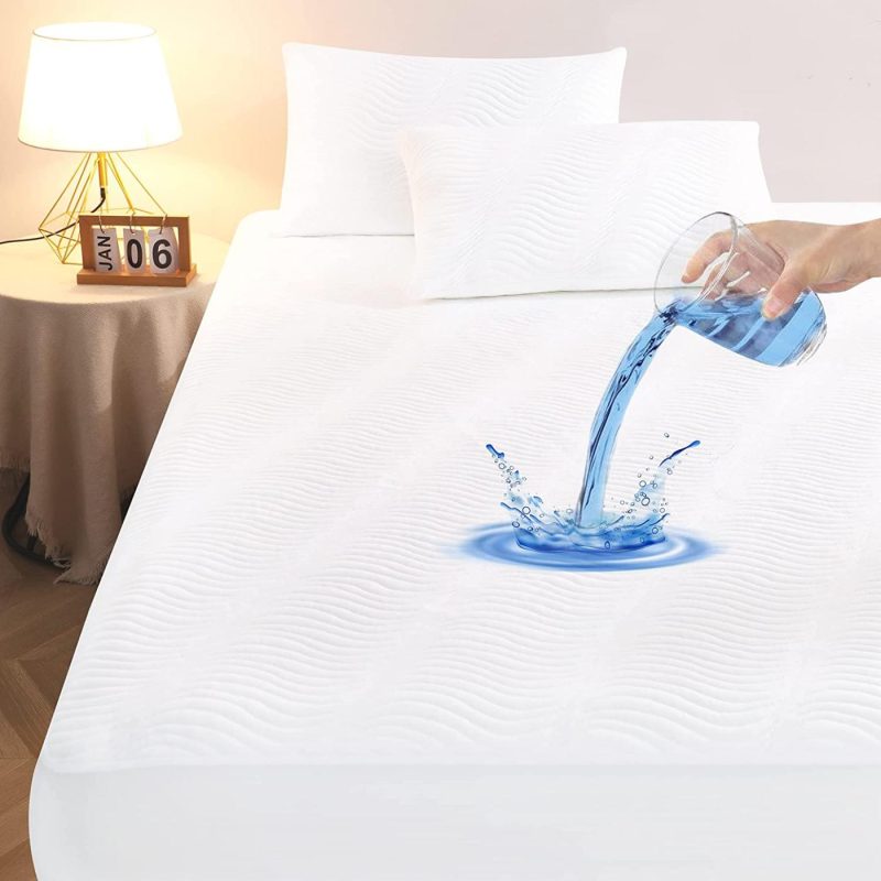 Bedding |  Jadeite Star Queen Size Easy To Clean Mattress Pad Waterproof Mattress Protector, Deep Pocket Fitted 8-21 Inches Breathable Noiseless Soft Mattress Cover Bedding Bedding