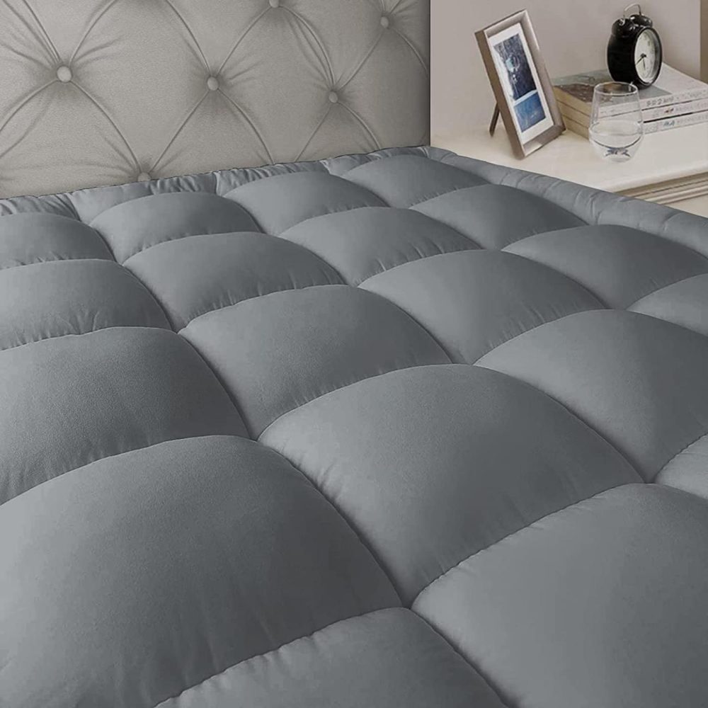 Bedding |  Jearey California King Mattress Pad Cover Stretches Up 8-21" Deep Pocket – Cooling Overfilled Quilted Fitted Mattress Topper Pillowtop With Snow Down Alternative Gray Bedding Bedding