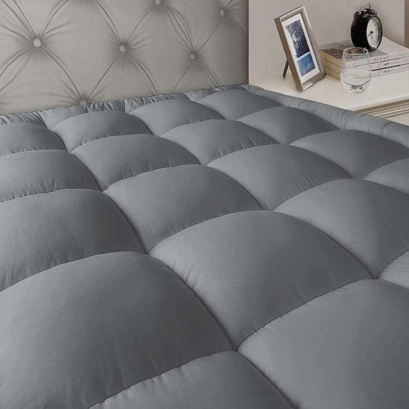 Bedding |  Jearey Full Mattress Pad Cover Stretches Up 8-21" Deep Pocket – Cooling Overfilled Quilted Fitted Mattress Topper Pillowtop With Snow Down Alternative Gray Bedding Bedding