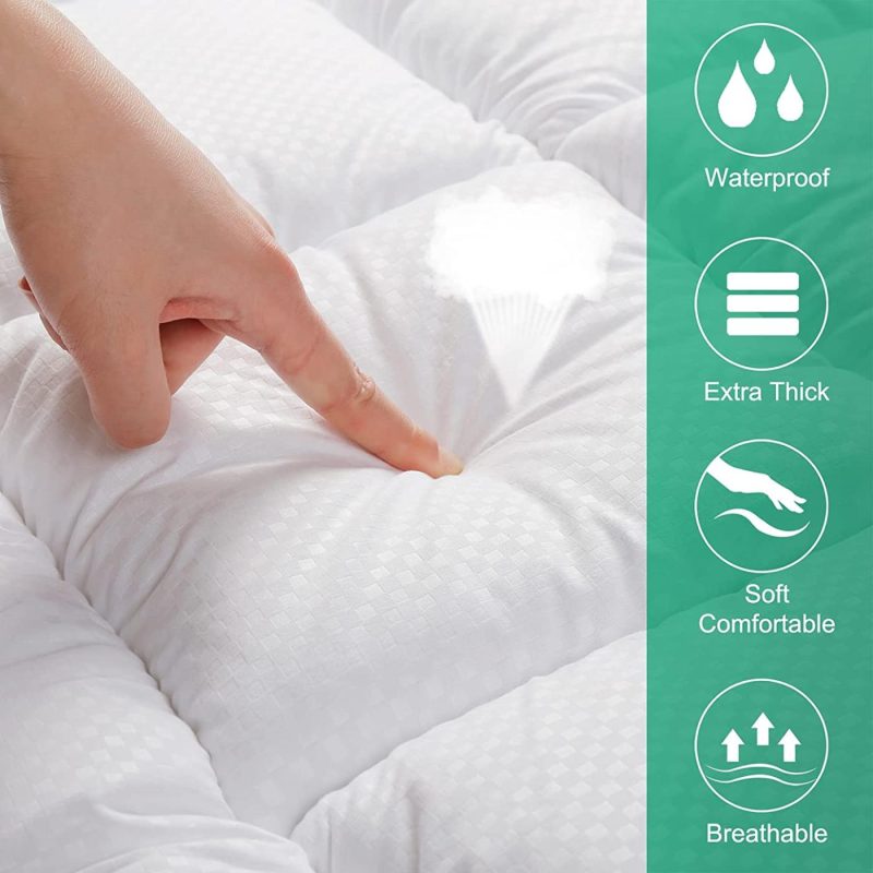 Bedding |  Jte Waterproof Mattress Pad Full Xl Size Pillow Top Down Alternative Filling Cooling Cotton Top Mattress Topper Cover Fitted Quilted Bedding Bedding