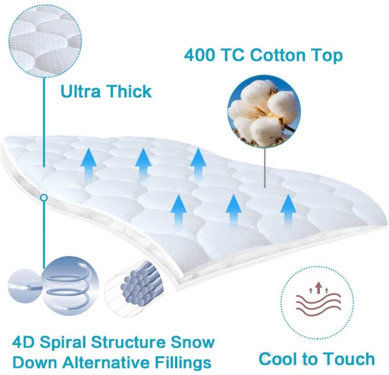 Bedding |  Jueyingbaili Mattress Pad Twin Mattress Topper – Quilted Fitted Cooling Twin Mattress Pads – Overfilled With Breathable Snow Down Alternative Filling Mattress Cover Bedding Bedding