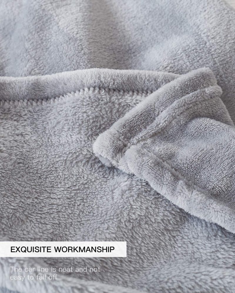 Bedding |  Kmuset Fleece Blanket Throw Size Grey Lightweight Super Soft Cozy Luxury Bed Blanket Microfiber Factory Shop Bedding Bedding