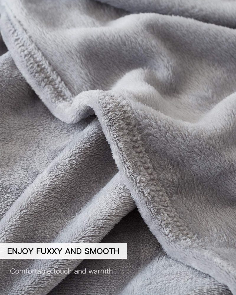 Bedding |  Kmuset Fleece Blanket Throw Size Grey Lightweight Super Soft Cozy Luxury Bed Blanket Microfiber Factory Shop Bedding Bedding