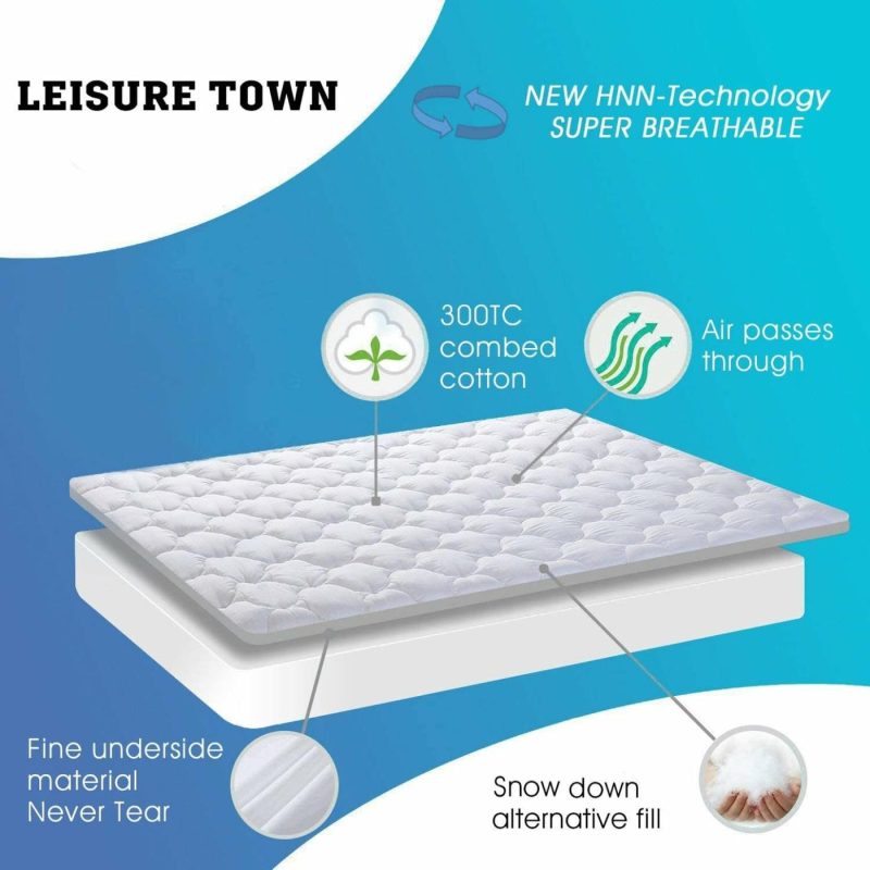 Bedding |  Leisure Town King Mattress Pad Cover Cooling Mattress Topper Cotton Top Pillow Top With Snow Down Alternative Fill (8-21 Inch Fitted Deep Pocket) Bedding Bedding