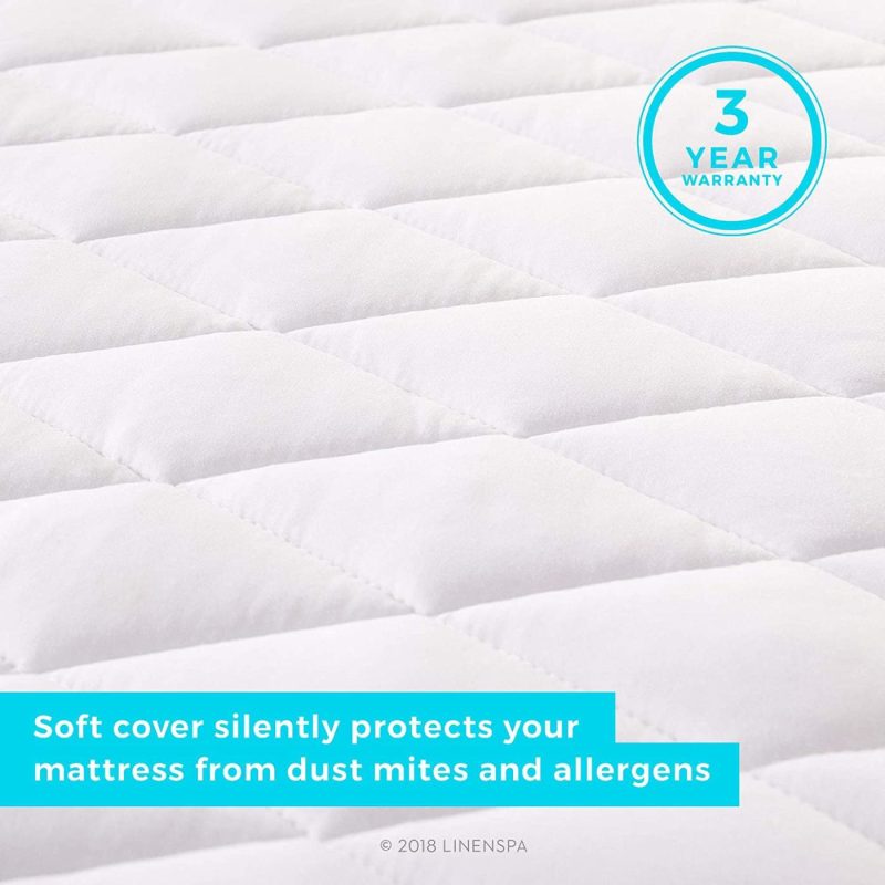 Bedding |  Linenspa Plush Quilted Hypoallergenic Mattress Pad-Breathable Mattress Cover With Deep Pockets Stretches Up To 18 Inches Bedding Bedding