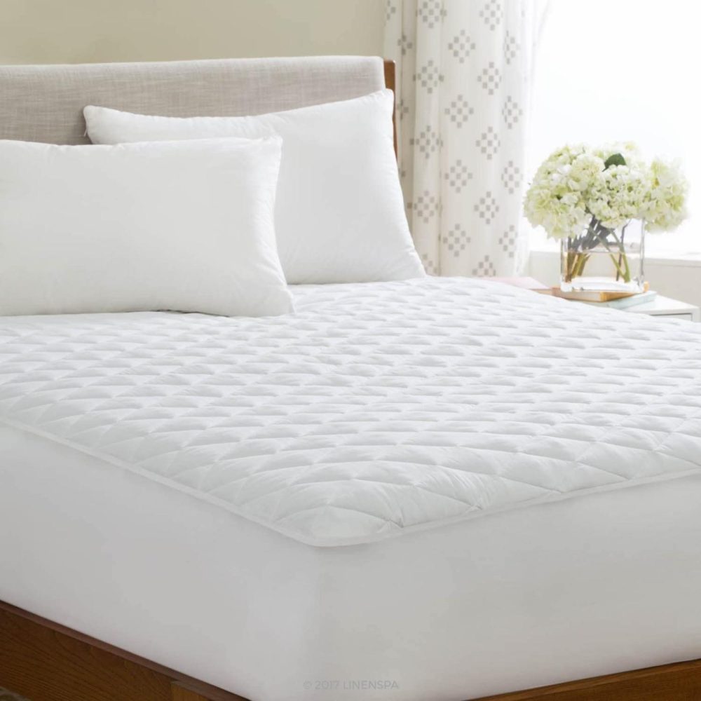 Bedding |  Linenspa Waterproof Quilted Mattress Pad – Hypoallergenic Fill – Deep Pocket Fitted Skirt – Full Bedding Bedding