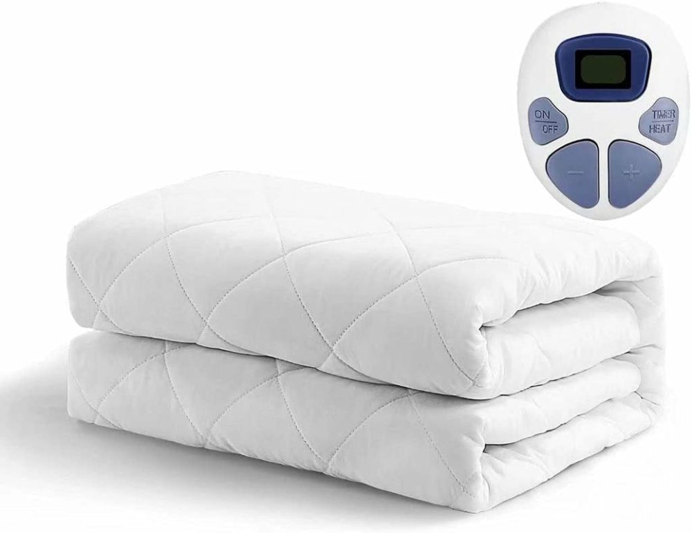 Bedding |  Maevis Heated Mattress Pad Dual Control King Size All Season,10 Heat Setting,Quilted Electric Mattress Pads Fit Up To 15" With 1-12 Hours Auto Shut Off (White, King(78"X80")) Bedding Bedding