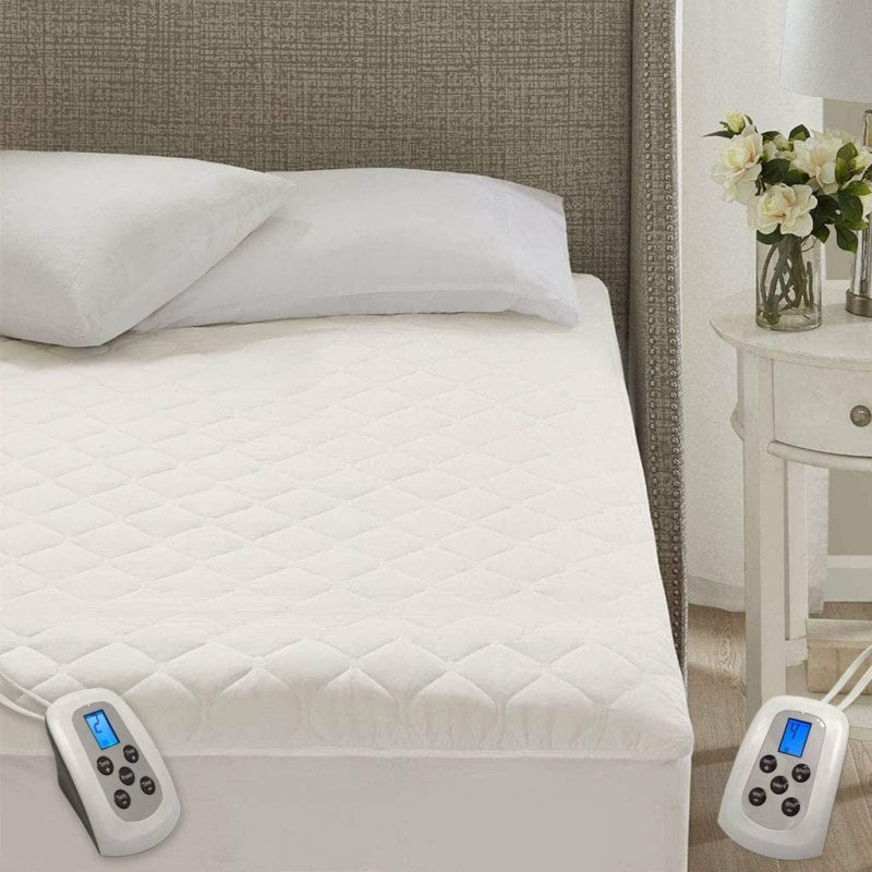 Bedding |  Marquess Quilted Heated Mattress Pad Dual Digital Controller With Deep Pocket,10 Heating Levels Fast Heating (White, King) Bedding Bedding