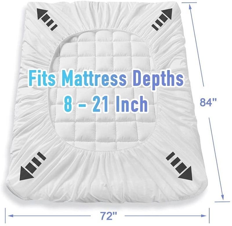 Bedding |  Matbeby Bedding Quilted Fitted Full Xl Mattress Pad Cooling Breathable Fluffy Soft Mattress Pad Stretches Up To 21 Inch Deep, Full Xl Size, White, Mattress Topper Mattress Protector Bedding Bedding