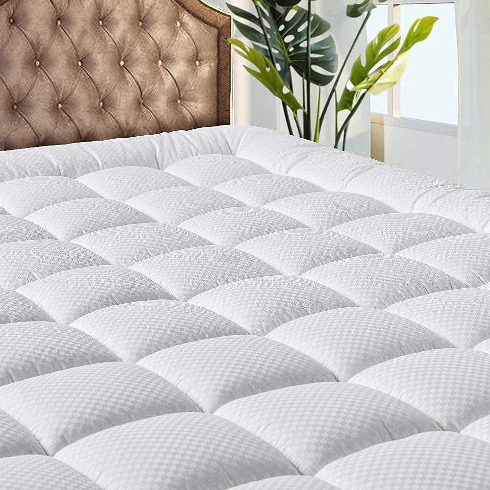 Bedding |  Matbeby Bedding Quilted Fitted King Mattress Pad Cooling Breathable Fluffy Soft Mattress Pad Stretches Up To 21 Inch Deep, King Size, White, Mattress Topper Mattress Protector Bedding Bedding