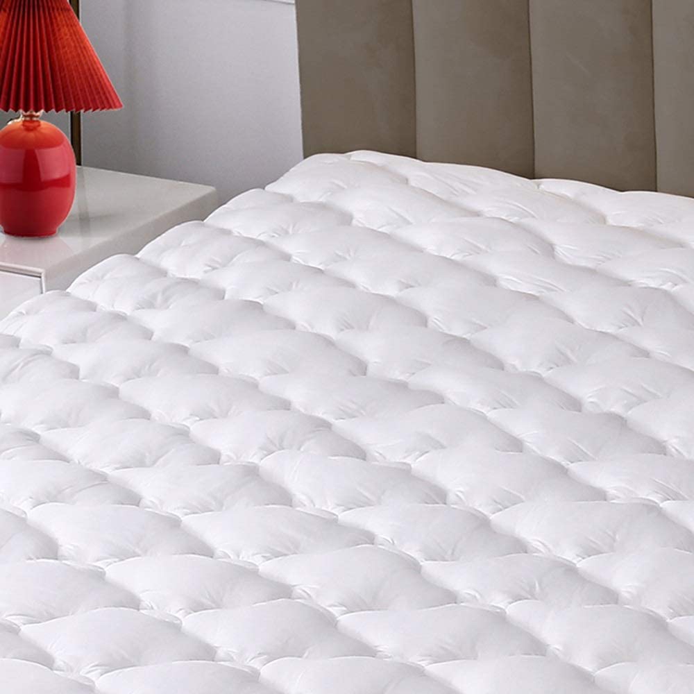 Bedding |  Mattress Pad Cover, 100% Cotton Top With 8-21" Deep Pocket, Snow Down Alternative Filled Cooling Mattress Topper (Queen) Bedding Bedding