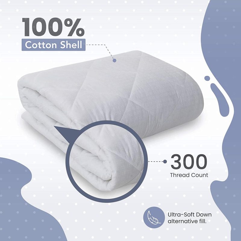 Bedding |  Maxi Fitted Portacrib Down Alternative Mattress Pad – 100% Cotton, 300 Thread Count (Porta Crib) Bedding Bedding