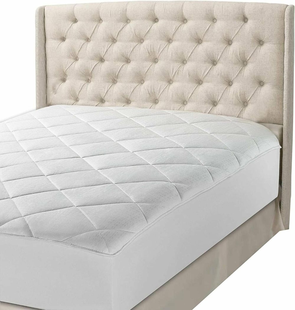 Bedding |  Maxi Queen Mattress Pad Topper Fitted | Down Alternative Mattress Cover, 100% Cotton Top, 300 Tc Quilted | Highly Breathable, Full Coverage Bed Mattress Pad | Queen 60X80 Stretchable Up To 18" Bedding Bedding