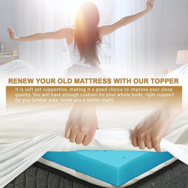 Bedding |  Memory Foam 2 Inch Full Mattress Topper Mattress Pad, Double Size Gel Infused Soft Bed Topper Double Bed Mattress Toppers For Pressure Relieving Bedding Bedding