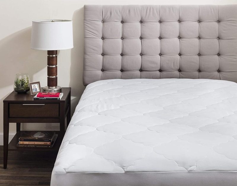 Bedding |  Micropuff Full Extra Long Mattress Pad Cover | Soft Down Alternative Fiber Fill | Fitted Quilted & Only Quality Fabrics Used (Full Xl Size -54"X80") Stretches Up To 15" Bedding Bedding