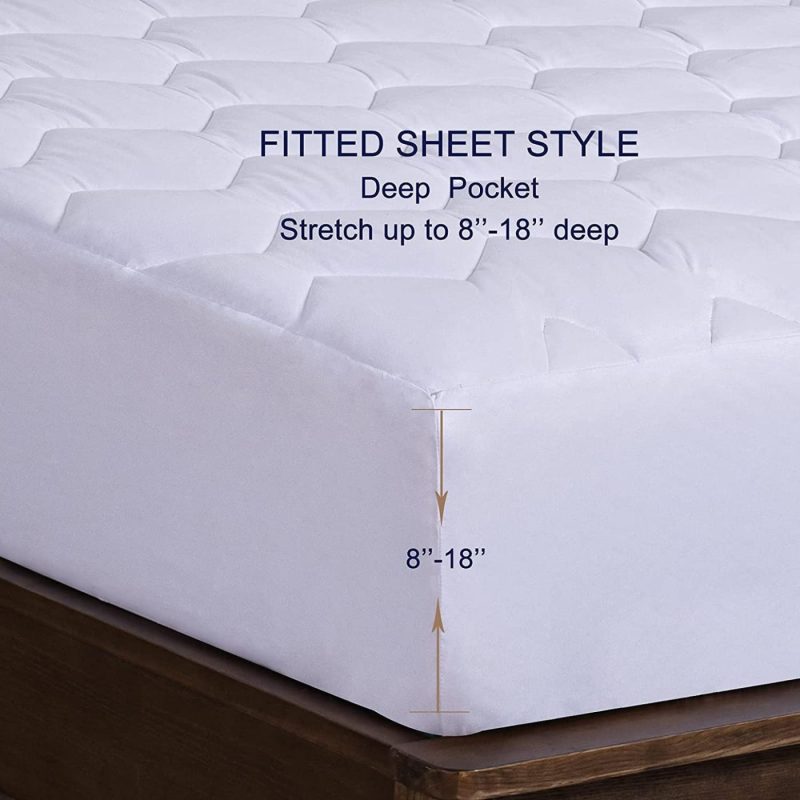 Bedding |  Molblly Full Quilted Fitted Mattress Pad Cooling Fluffy Bed Topper With 18 Inch Deep Pocket Breathable & Noiseless Mattress Protector Soft Cotton Mattress Cover, White (54"X 75") Bedding Bedding