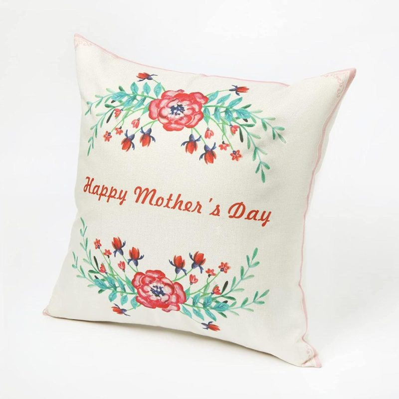 Bedding |  Mothers Day Throw Pillow Cover, 1818", Flowers Leaves Throw Pillow Case Cusion Cover, Pillowcase Gift For Mom Grandma And Friend Home Decoration Bedding Bedding