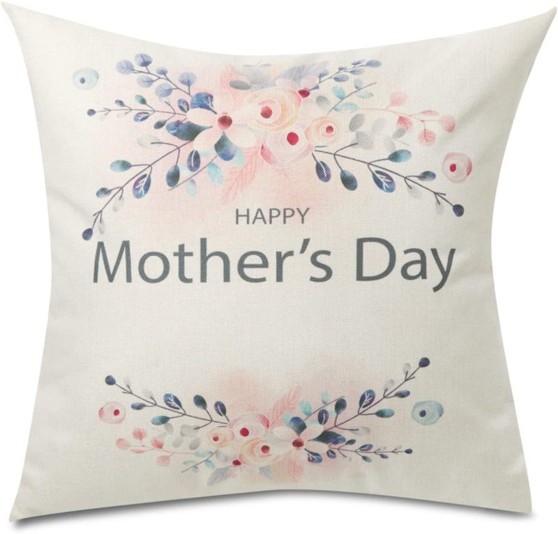 Bedding |  Mothers Day Throw Pillow Cover, 1818", Flowers Leaves Throw Pillow Case Cusion Cover, Pillowcase Gift For Mom Grandma And Friend Home Decoration Bedding Bedding