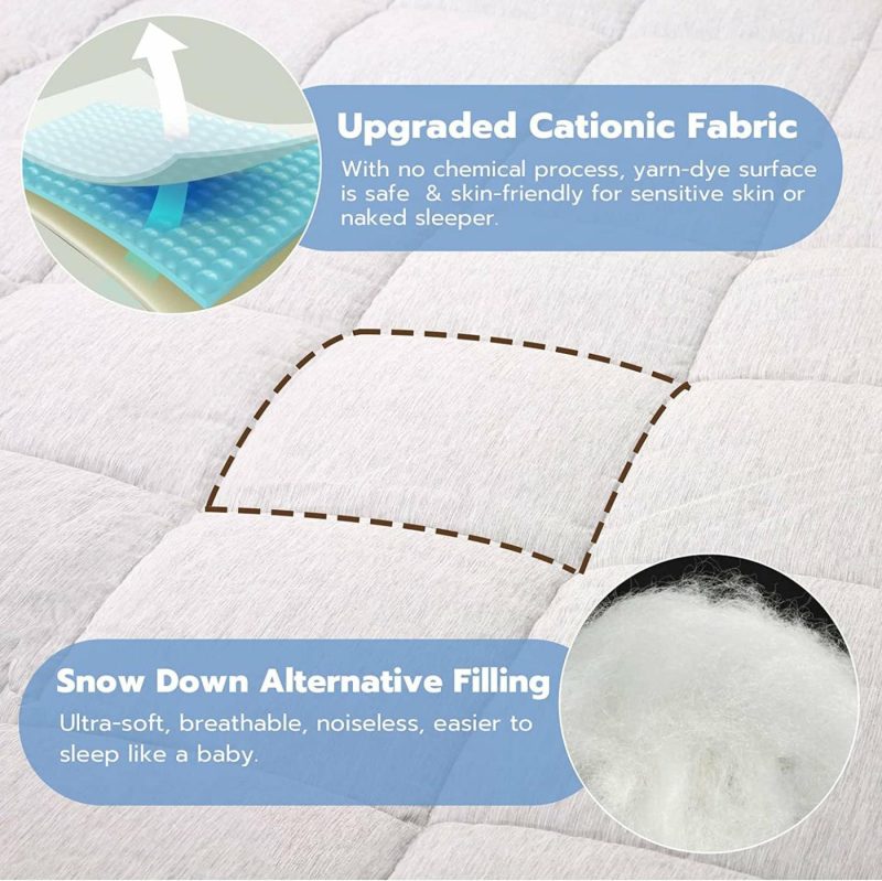 Bedding |  Nelaukoko Twin Size Mattress Pad Pillow Top Mattress Cover Quilted Fitted Breathable Fluffy Soft Mattress Protector 3-16" Deep Pocket Cationic-Dyeing Mattress Topper 2 In 1 Reversible Bedding Bedding