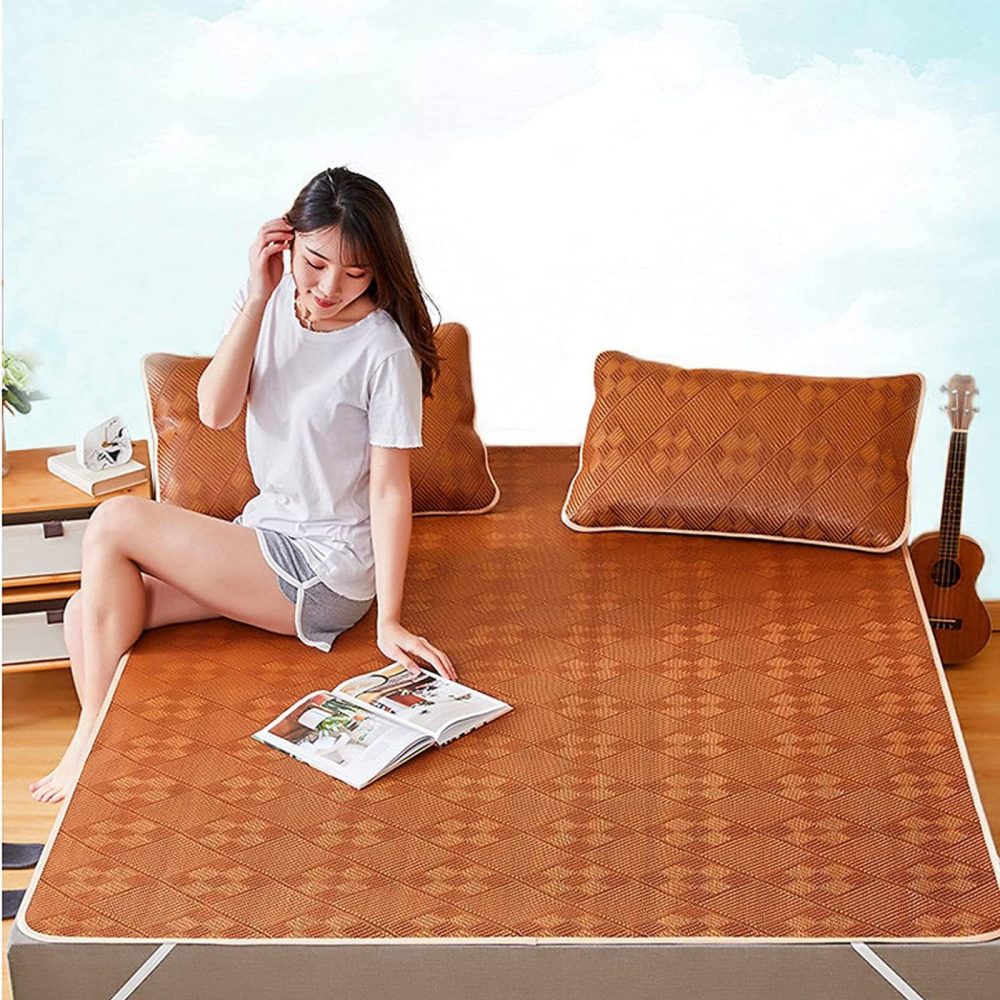 Bedding |  Nisotieb Summer Sleeping Rattan Pad Cooling Mattress Topper Pad Double-Sided Folding，Smooth Air Conditioning Mat (150X195Cm/5Feet) Bedding Bedding