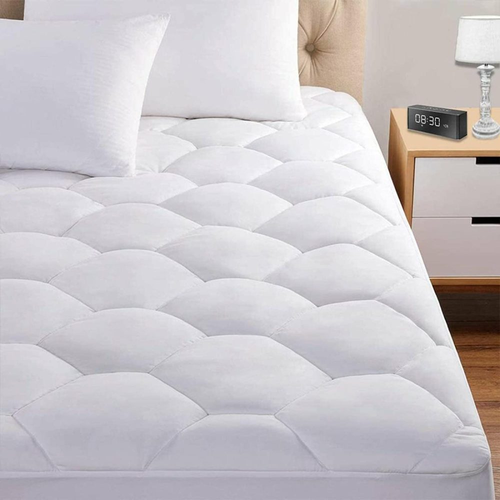 Bedding |  Queen Mattress Pad, 8-21" Deep Pocket Protector Ultra Soft Quilted Fitted Topper Cover Fit For Dorm Home Hotel -White Bedding Bedding