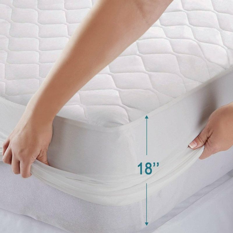 Bedding |  Quilted Heated Mattress Pad Full Size, One Temperature Controller Electric, Soft Warming And Fitted Bed Skirt Design, Washable, Fits Up To 18” Deep, With 10 Heating Settings/Safety 10 Hours (White) Bedding Bedding